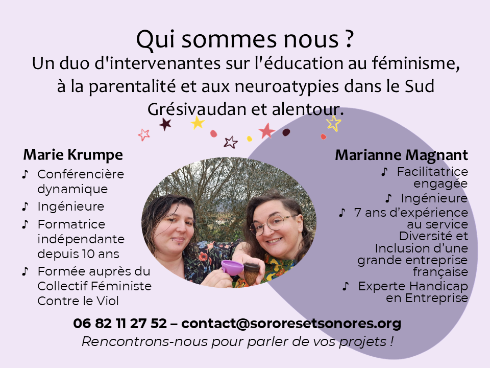 Présentation formatrices sud grésivaudan et contact mail Présentation formatrices sud grésivaudan et contact mail contact@sororesetsonores.org